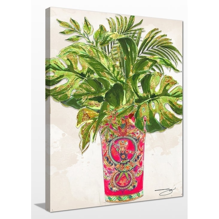 BY Jodi "Tropical pink 2" Giclee Stretched Canvas Wall Art