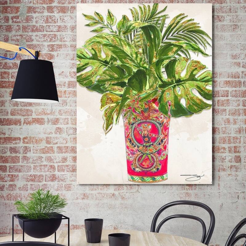 BY Jodi "Tropical pink 2" Giclee Stretched Canvas Wall Art