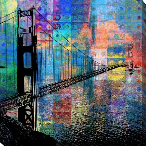 Abstract Golden Bridge Canvas