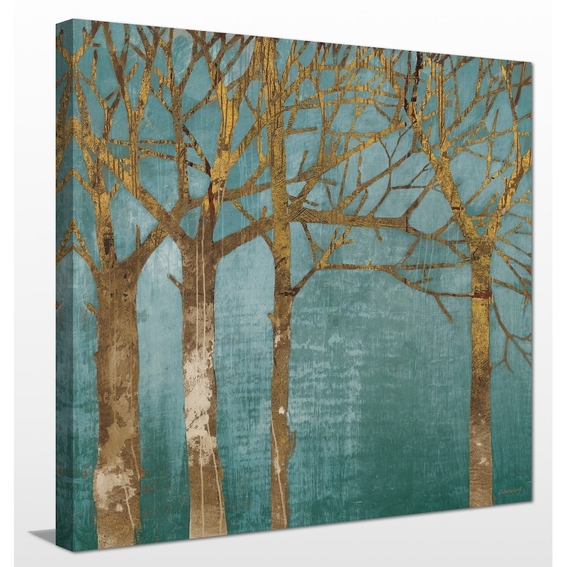 "Golden Day Turquoise" Giclee Stretched Canvas Wall Art