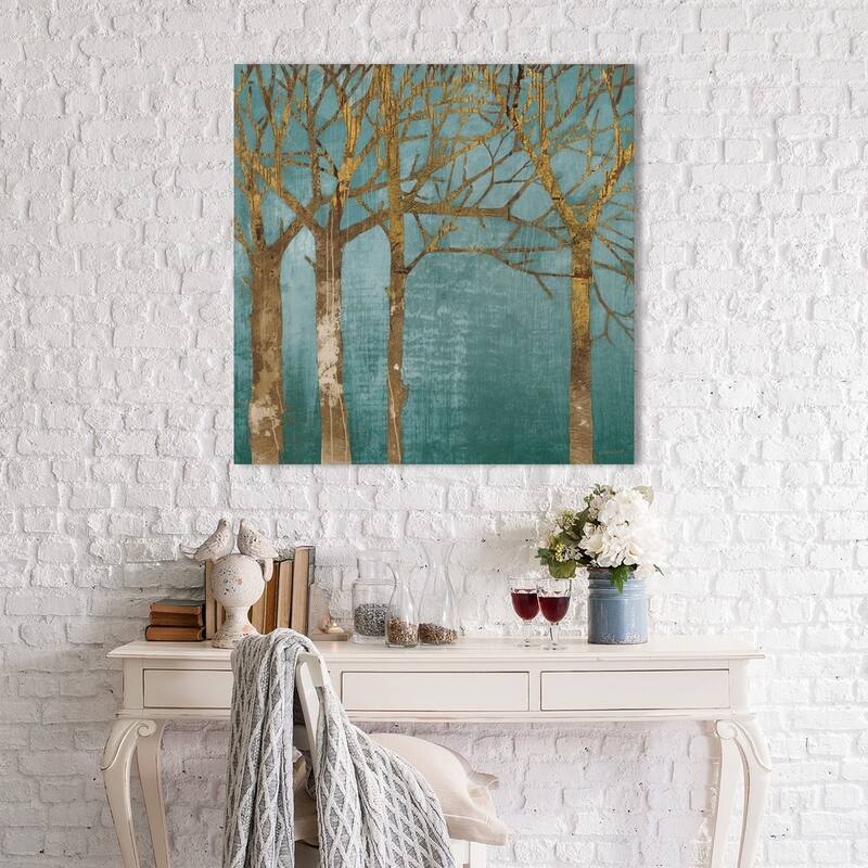 "Golden Day Turquoise" Giclee Stretched Canvas Wall Art