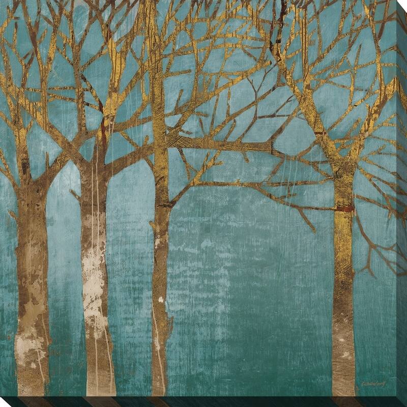 "Golden Day Turquoise" Giclee Stretched Canvas Wall Art