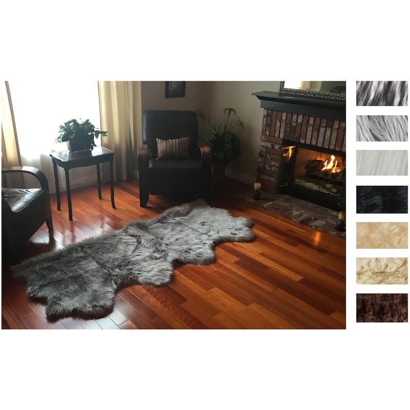 Legacy Faux Sheepskin 4-Pelt Shag Runner Rug (3' x 8')