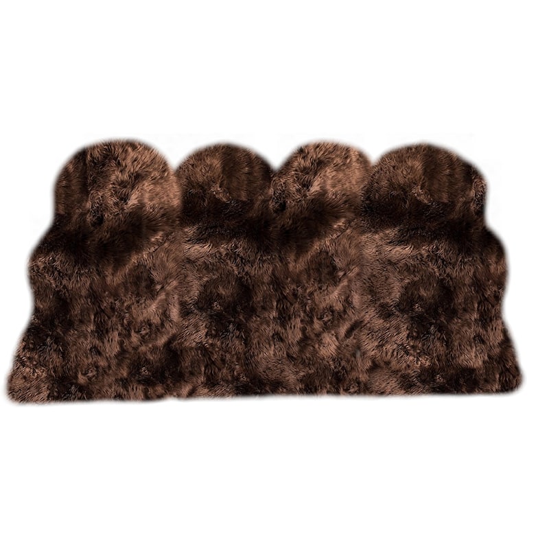 Legacy Faux Sheepskin 4-Pelt Shag Runner Rug (3' x 8')