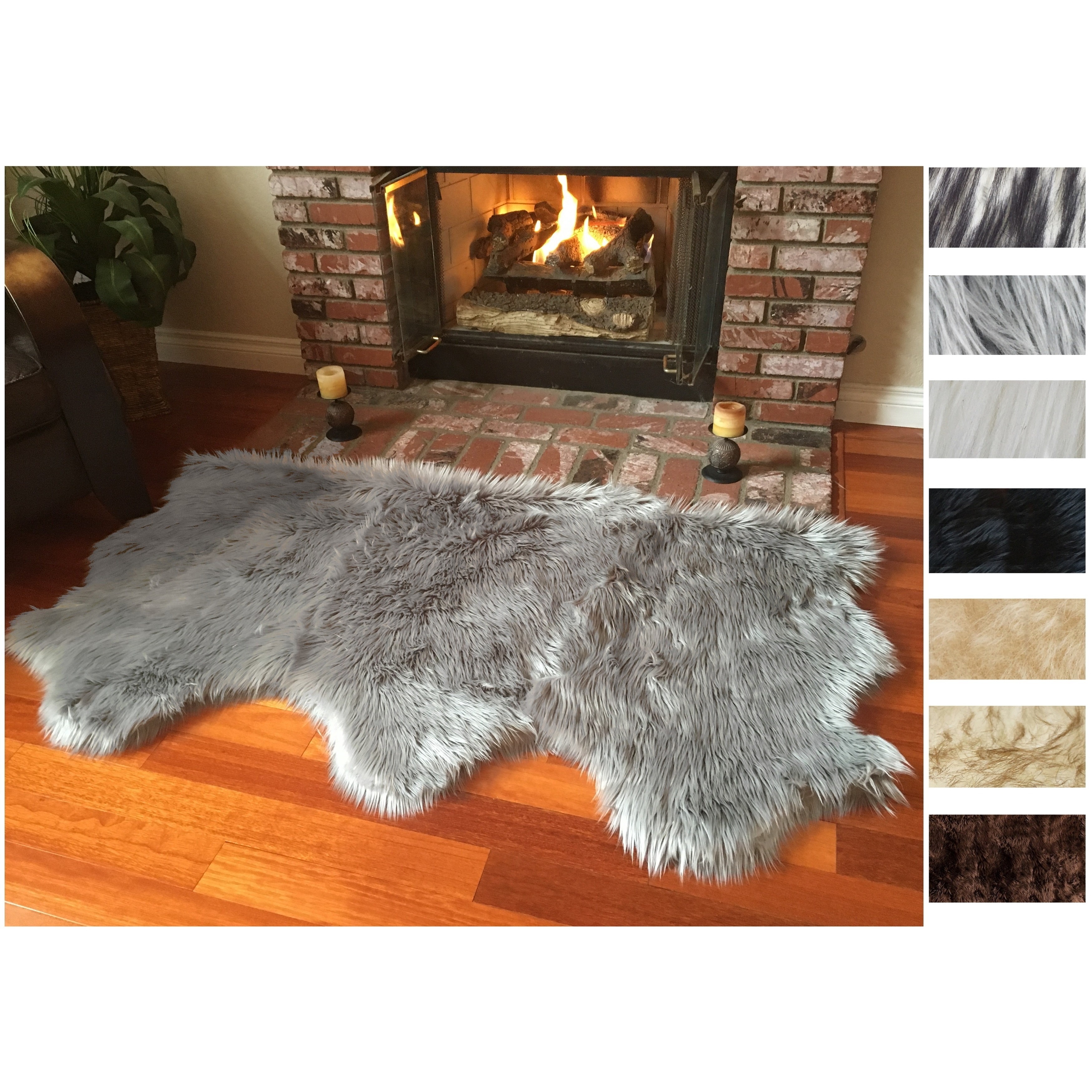 Premium Faux Fur Quatro Sheep Skin Pelt Rug Pet Bed Mat Shag Sheepskin Carpet