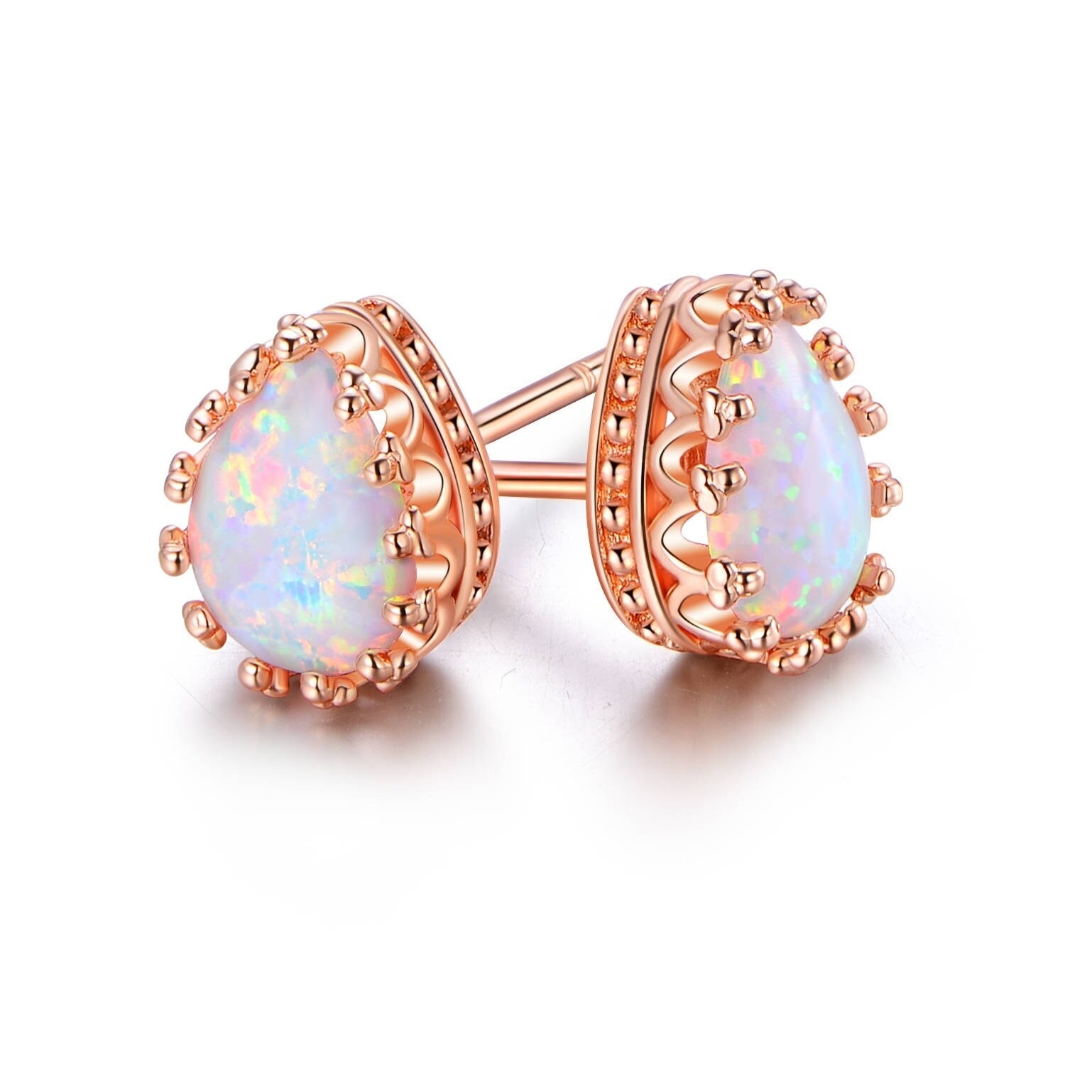 Details about   Sparkling White Fire Opal Earrings Women Wedding Jewelry Gift 14K Rose Gold
