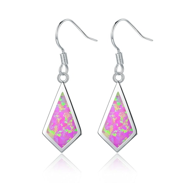 pink opal drop earrings