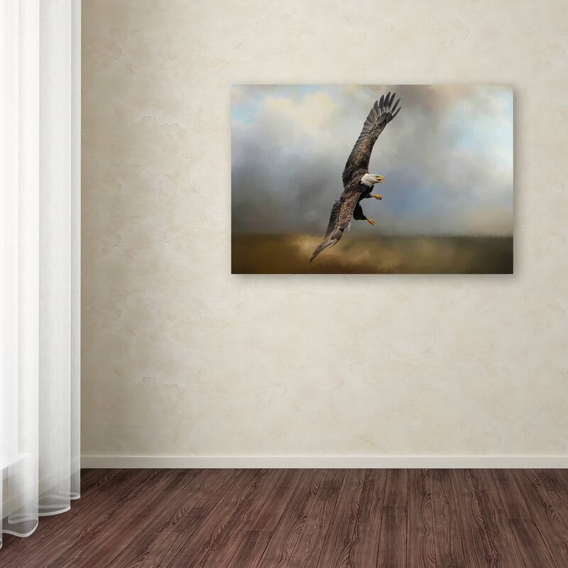 Jai Johnson 'Up Against The Stormy Sea Bald Eagle' Canvas Art