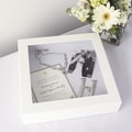 White Wedding Wishes Keepsake Shadow Box
