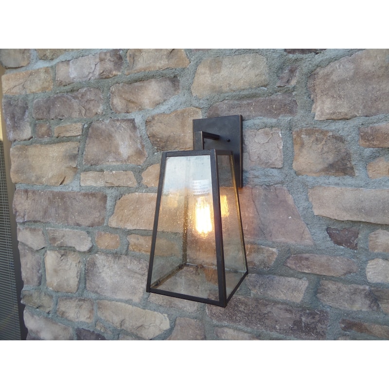 AA Warehousing 1 Light Outdoor Wall Mounted light In Oil Rubbed Bronze - Black