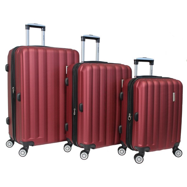 Shop World Traveler 3-piece Lightweight Hard-sided Spinner Luggage Set with TSA Locks - On Sale ...