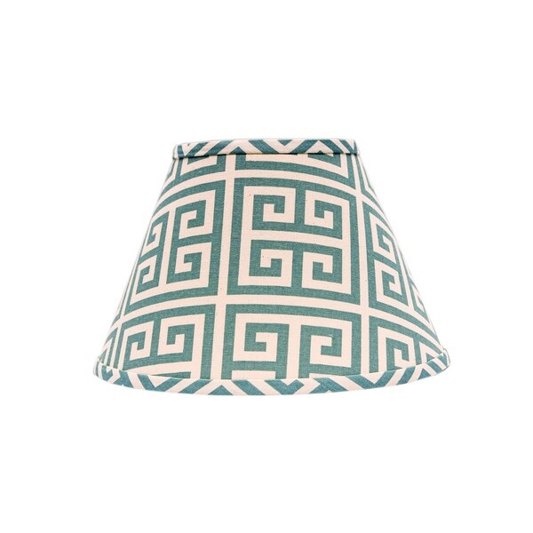 Somette Aqua Greek Key 10 Inch Empire Lamp Shade With Regular Somette Aqua Greek Key 10 Inch Empire Lamp Shade With Regular Clip