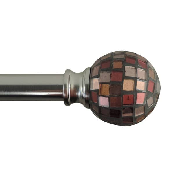 Mosaic Adjustable Single Curtain Rod With Round Finials Bed Bath