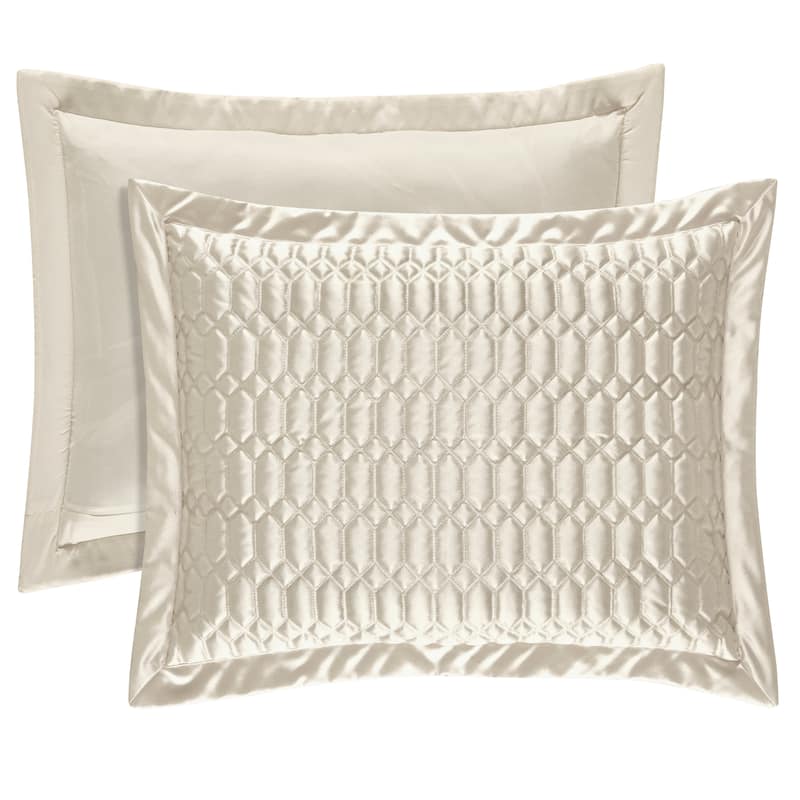 J. Queen New York Satinique Quilted Sham - Natural - King
