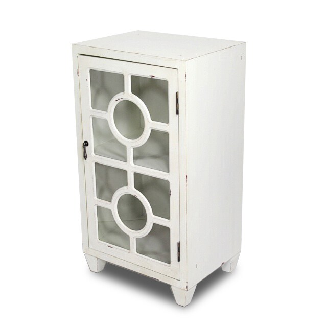 Shop Free Standing Single Drawer Distressed Cabinet With Circle