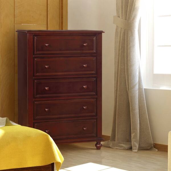 slide 2 of 8, Dole Traditional Solid Wood 5-Drawer Youth Chest by Furniture of America Dark Walnut