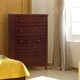 preview thumbnail 1 of 6, Dole Traditional Solid Wood 5-Drawer Youth Chest by Furniture of America Dark Walnut