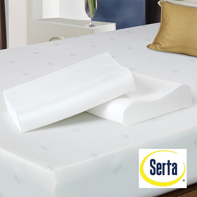 Shop Serta Contour Memory Foam Pillows Set Of 2 Free Shipping