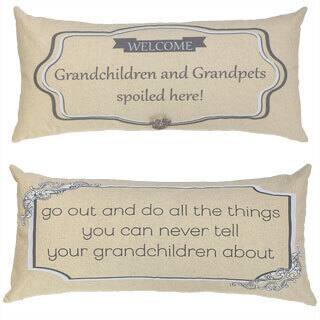 Tan Grandparent Message Throw Pillow