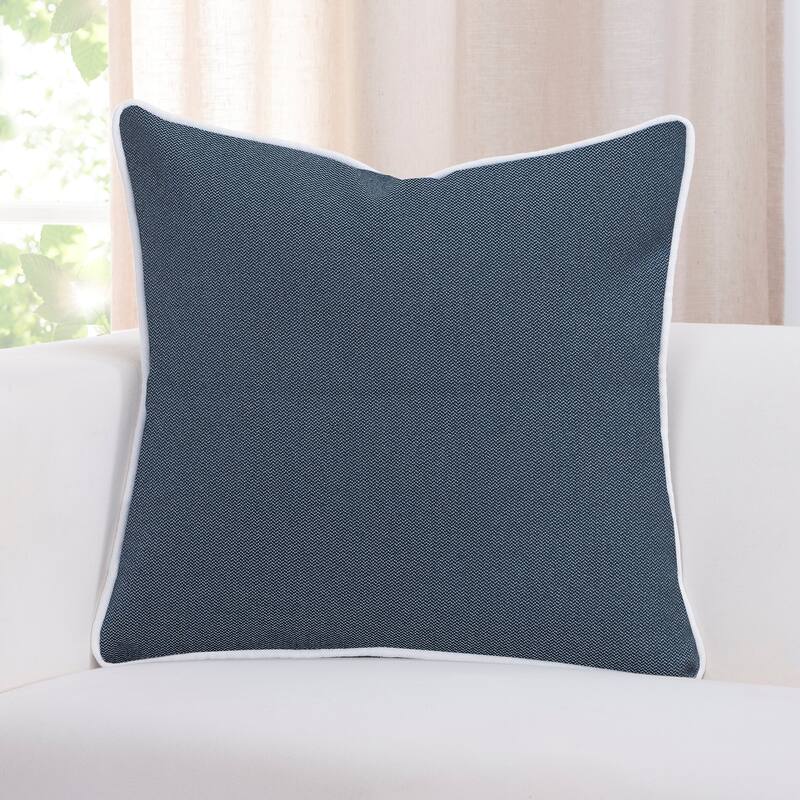 Revolution Plus Everlast Stain-resistant Throw Pillow with Piping - Blue - 16 x 16 - Solid Color