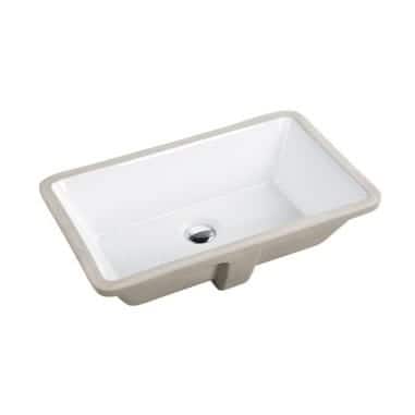 21-3/8-inch European Style Rectangular Shape Porcelain Ceramic Bathroom Undermount Sink