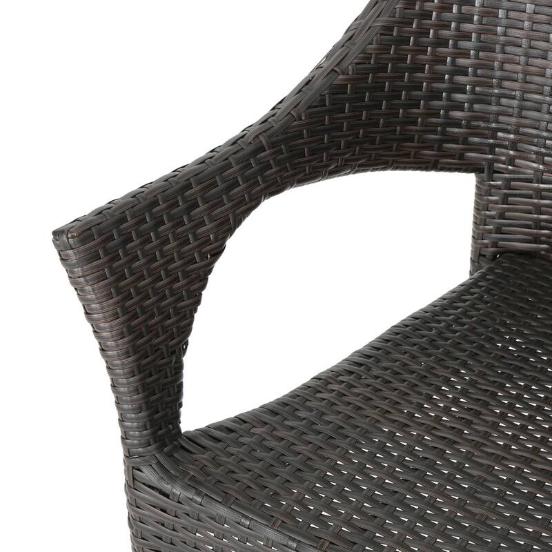 Pierce Outdoor 3-Piece Wicker Stacking Chair Chat Set by Christopher Knight Home