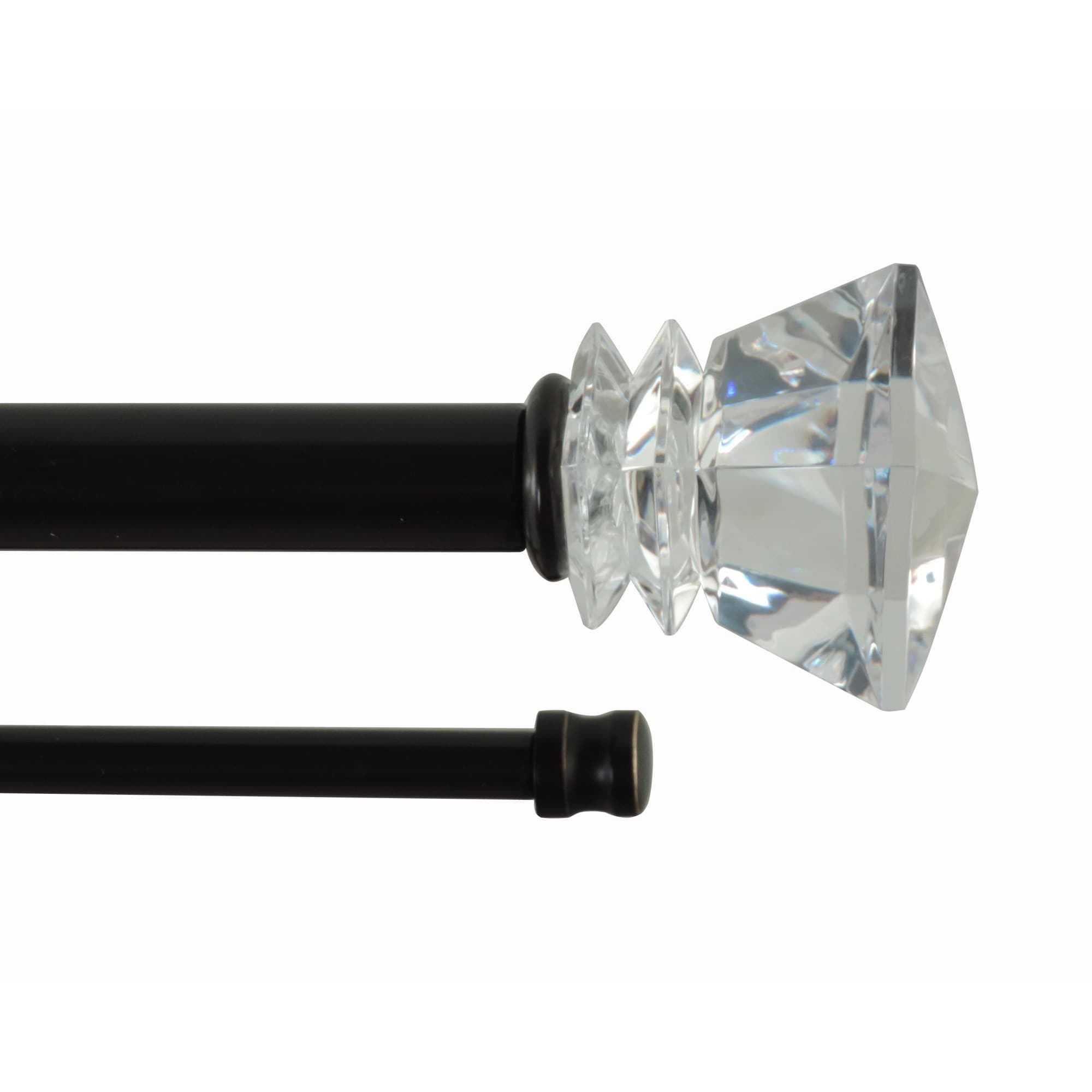 Williamsburge Adjustable Double Curtain Rod With Crystal Look Finials Overstock 16603011