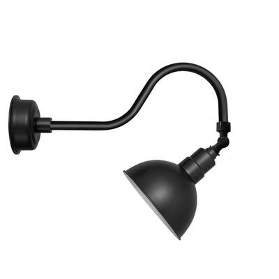 12" Blackspot LED Sign Light with Contemporary Arm in Matte Black