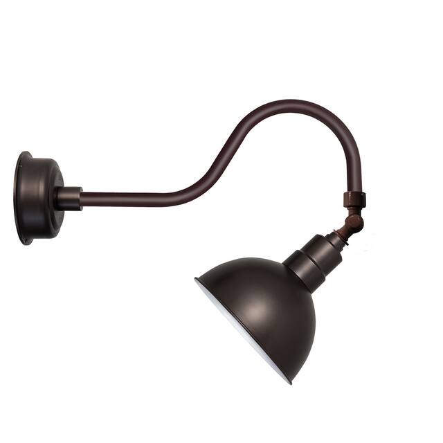 12" Blackspot LED Sign Light with Contemporary Arm in Mahogany Bronze