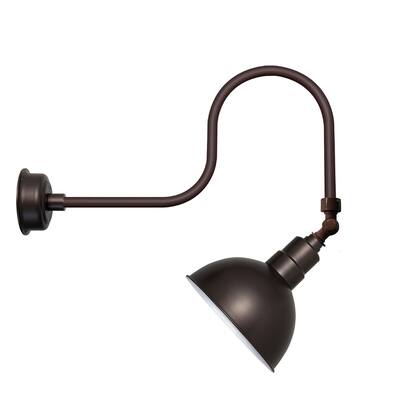 12" Blackspot LED Sign Light with Industrial Arm in Mahogany Bronze