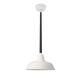 12" Goodyear LED Pendant Light in White with Black Downrod