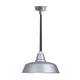 12" Goodyear LED Pendant Light in Galvanized Silver with Black Downrod