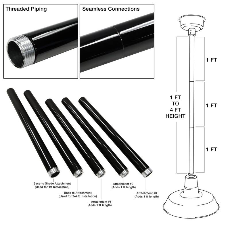 12" Goodyear LED Pendant Light in Black with Black Downrod