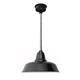 12" Goodyear LED Pendant Light in Black with Galvanized Silver Downrod