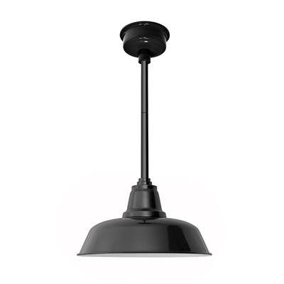 10" Goodyear LED Pendant Light in Black with Black Downrod