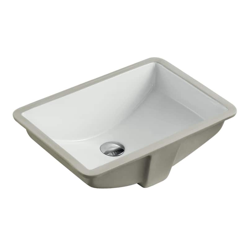 20-3/4-inch European Style Rectangular Shape Porcelain Ceramic Bathroom Undermount Sink