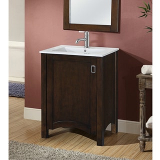 Contemporary Style Brown 24-inch Single Sink Bathroom Vanity - Bed Bath ...