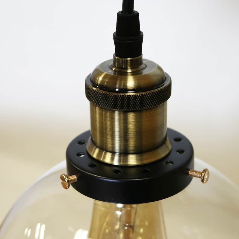 Deeni Edison 5-light Adjustable-length Pendant Silver Tint Lamp