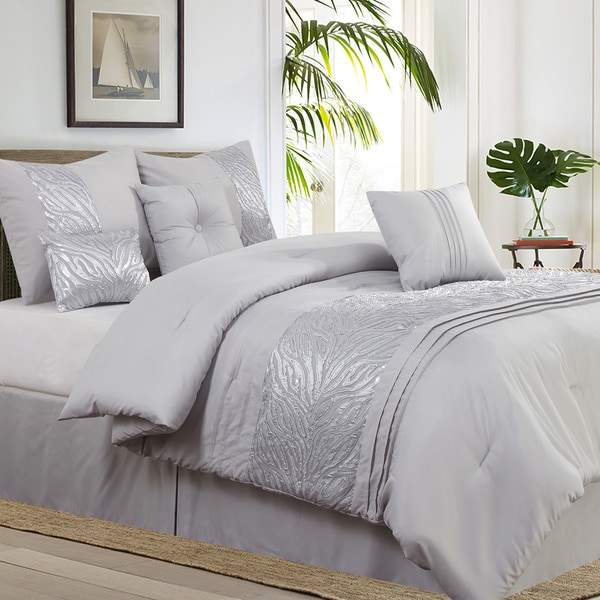 Shop Avanti Grey Full/Queen 7 Piece Comforter Set - On ...