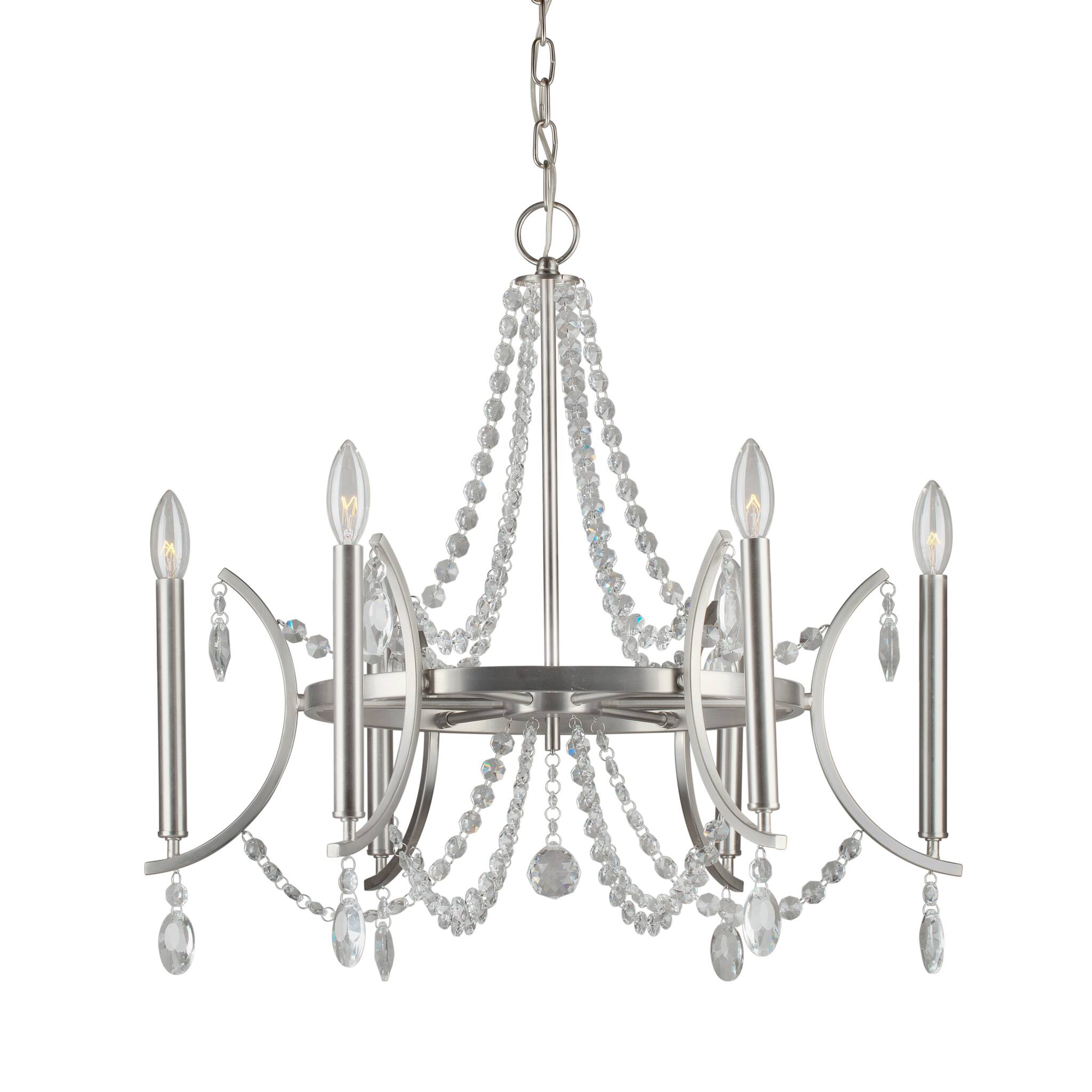 6-Light Brushed Nickel Chandelier - Chandeliers For Bedrooms by Overstock.com