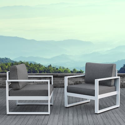 Baltic Chairs (Set of 2) in White by Real Flame