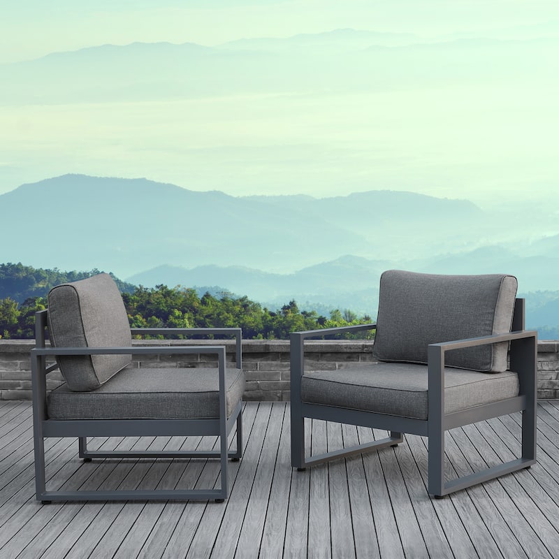 Baltic Chairs Set of 2 in Grey by Real Flame