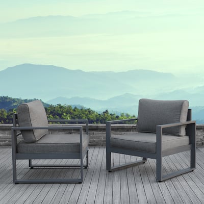 Baltic Chairs Set of 2 in Grey by Real Flame