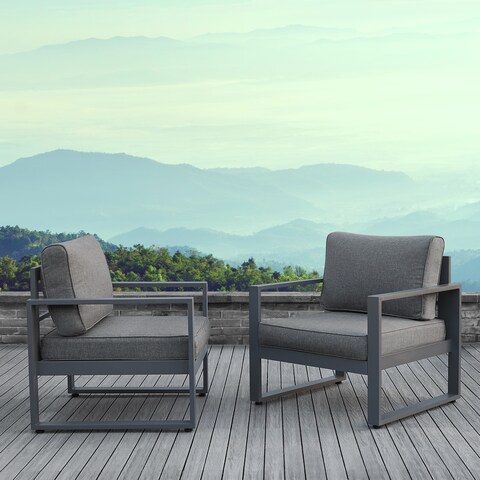 Baltic Chairs Set of 2 in Grey by Real Flame