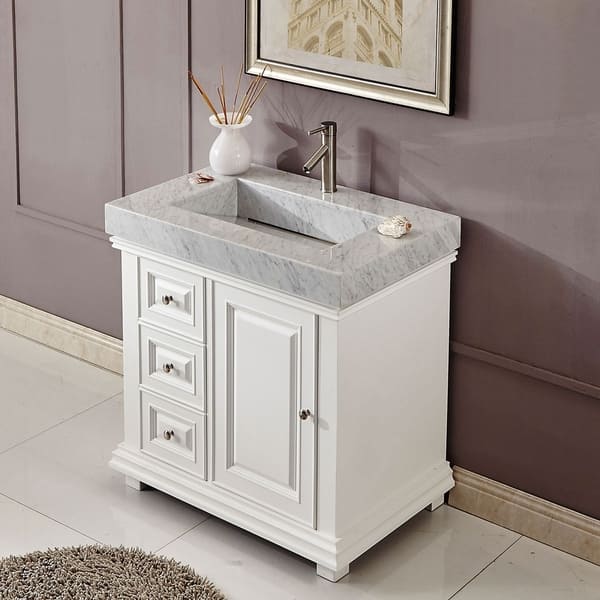 Silkroad Exclusive 36 Modern Bathroom Vanity Single Sink Cabinet Overstock 16604472