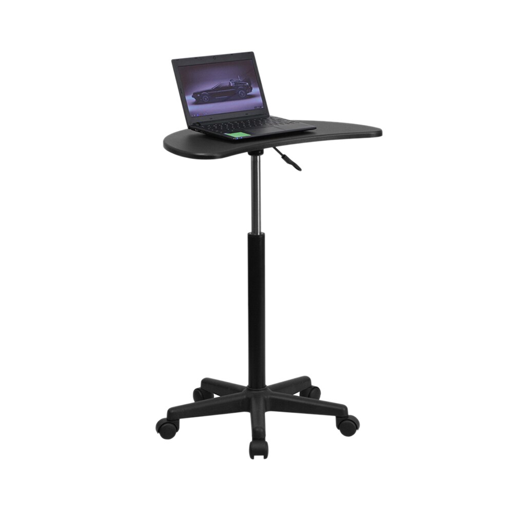 Shop Offex Black Height Adjustable Mobile Laptop Computer Desk