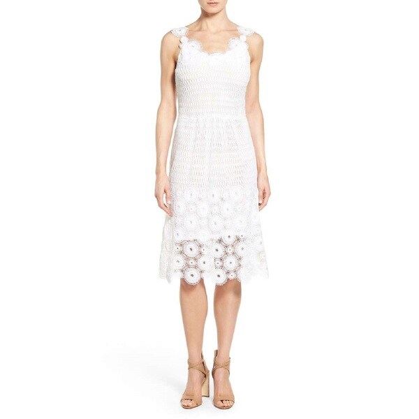 tahari white lace dress