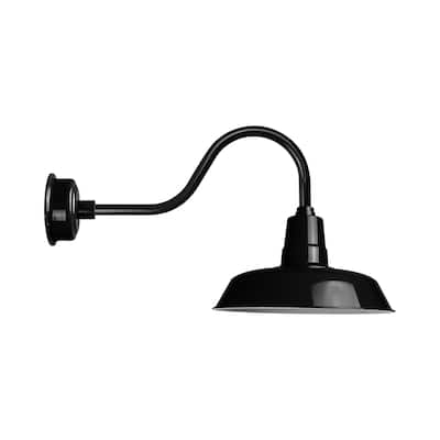 12" Oldage LED Barn Light with Contemporary Arm in Black