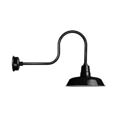 12" Oldage LED Barn Light with Industrial Arm in Black