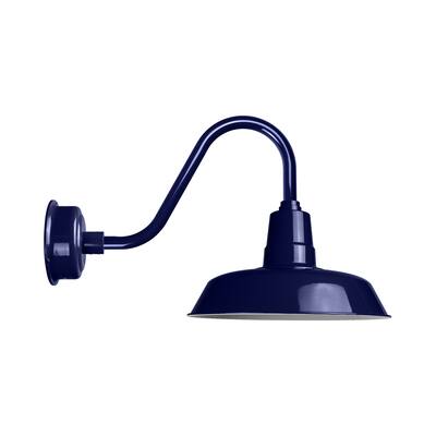 12" Oldage LED Barn Light with Rustic Arm in Cobalt Blue